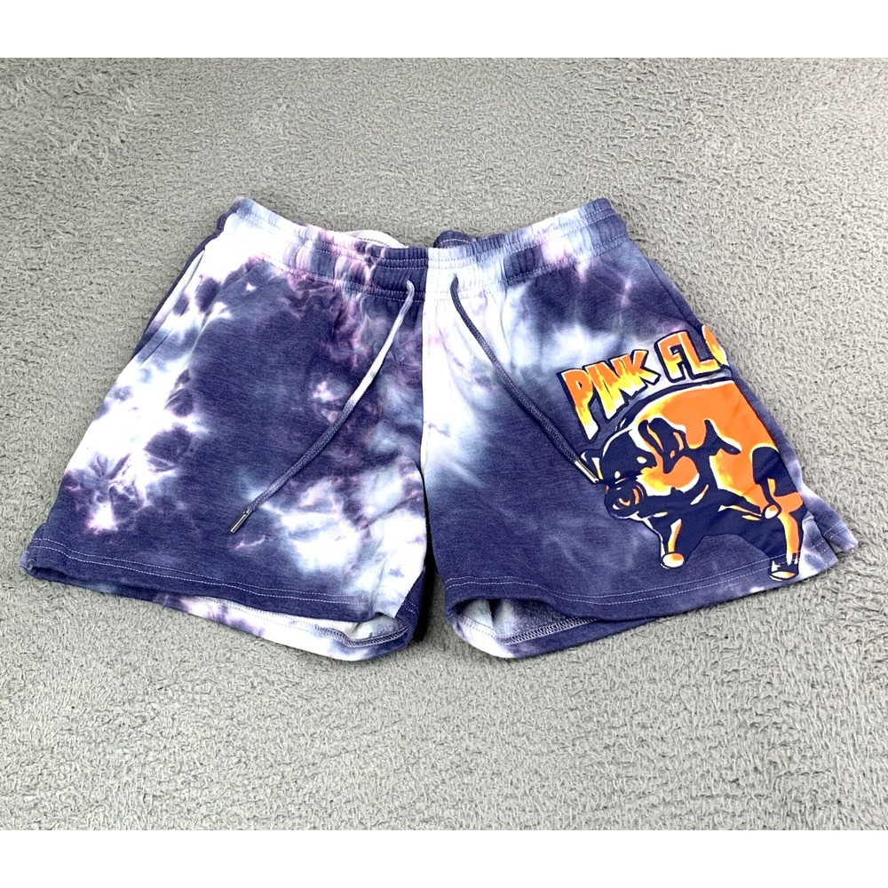 Pink Floyd Shorts Womens Small Blue Tie Dye Sweat Pig Band Rock Music